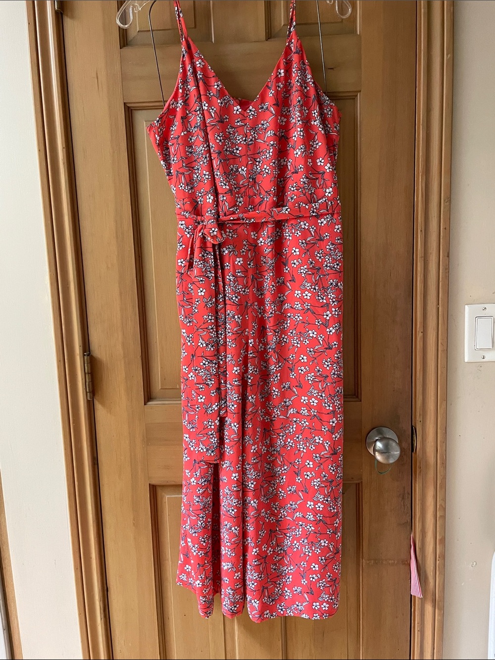 Banana Republic Coral Floral Sleeveless V-Neck Jumpsuit